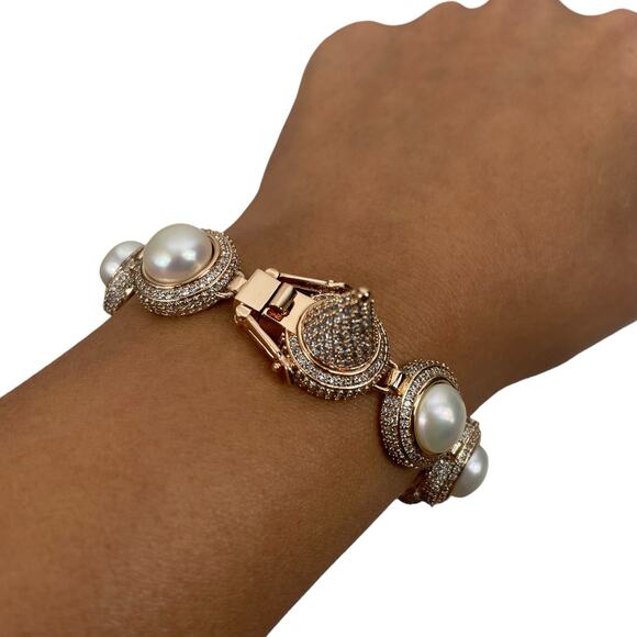 Eddie Borgo Freshwater Pearl Necklace & Bracelet 2pc Set Rose Gold - Picture 12 of 16